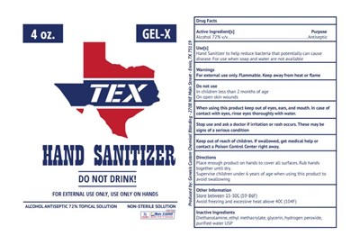 4 Oz Label (2   4 Oz Gel X Bottle)